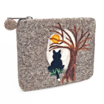 Felted Bag Cat Moonlight