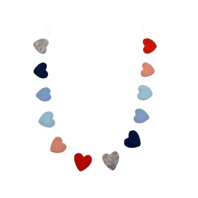 Felted Garland Hearts