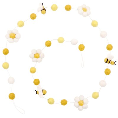 Deko-Filzkette Girlande Blumen und Bienen