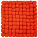 Topfuntersetzer 18 cm orange viereckig Filzkugel