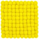 Topfuntersetzer 18 cm zitronengelb viereckig Filzkugel