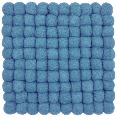 Topfuntersetzer 18 cm himmelsblau viereckig Filzkugel