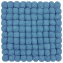 Topfuntersetzer 18 cm himmelsblau viereckig Filzkugel
