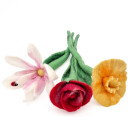 3er-Set Filzblumen mit Marienkäferchen
