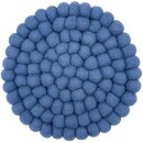 Topfuntersetzer 18 cm parisblau rund Filzkugel