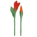 Felted Flowers Tulip 2pcs Set red / orange (09/10)
