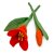 Felted Flowers Tulip 2pcs Set red / orange (09/10)