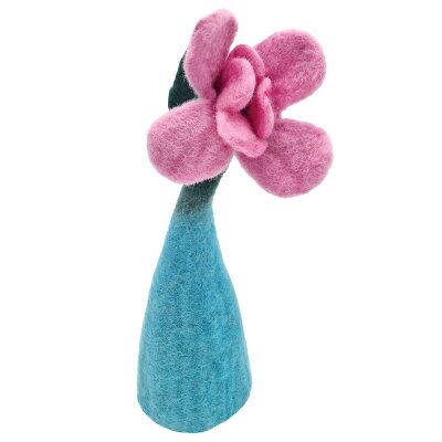 Eierwärmer Filzblume pinke Blüte
