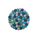 Coaster Tie-Dye round 9cm petrol
