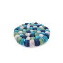 Coaster Tie-Dye round 9cm petrol