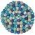 Topfuntersetzer 18 cm Filzkugeln tie dye petrol rund