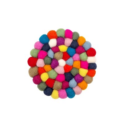 Coaster 9cm round multi-col.