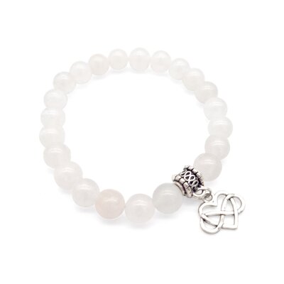 Halbedelstein Armband Weiße Jade