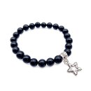Halbedelstein Armband schwarzer Onyx