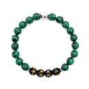 Halbedelstein Armband Malachit & Gravur