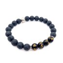 Perlen-Armband Lavastein Gravur