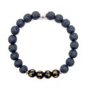 Perlen-Armband Lavastein Gravur