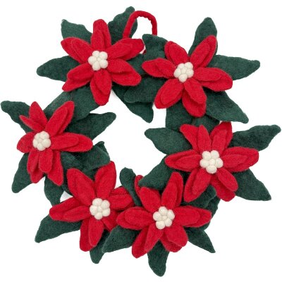 Christmas Flower Wreath, 37cm