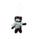 Filzanhänger kleine Katze mit blauem Schal