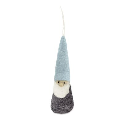 Felted Hanger Imp w. Pointed Hat pastel blue