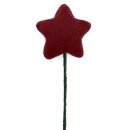Filzstecker Stern am Stiel dahlienrot