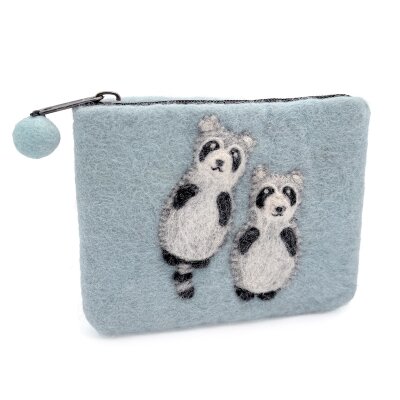 Felted Bag little Racoon 15 x 12 cm