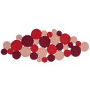 Tischläufer Untersetzer Kreise 70 cm rot mix
