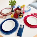 Tischset Platzmatte Kontrast 38 cm rund altantikblau