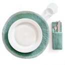 Tischset Platzmatte Kontrast 38 cm rund aquamarinblau