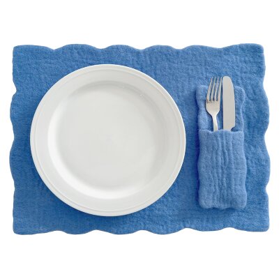 Cutlery Pouch Wavy Edge paris blue
