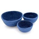 Filzkorb zweifarbig rund parisblau 22 cm
