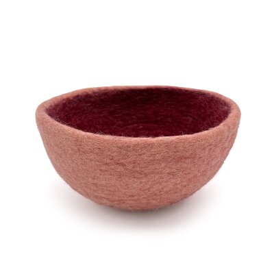 Filzkorb zweifarbig rund pfingstrose 16 cm