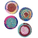 Upcycle 48 Sari Tassenuntersetzer 4er-Set rund 10 cm
