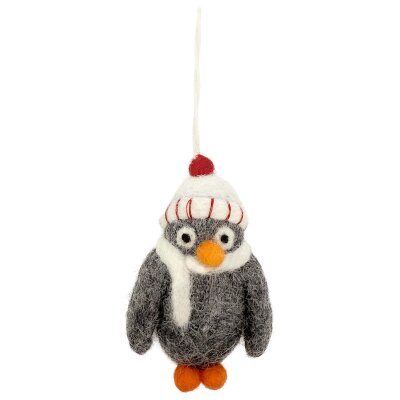 Felted Hanger Pinuin red Pompom