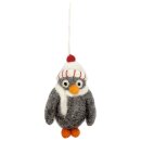 Filzanhänger Pinguin weiße Mütze mit...