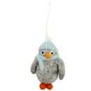 Filzanhänger Pinguin pastellblaue Mütze