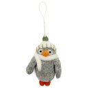 Filzanhänger Pinguin weiße Mütze mit...
