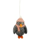 Filzanhänger Pinguin rosa Mütze