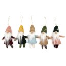 Filzanhänger Wichtel pastell 5er-Set