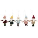 Filzanhänger Nikolaus-Wichtel pastell 5er-Set