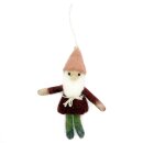 Filzanhänger Nikolaus-Wichtel pastell 5er-Set