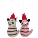 Filzanhänger Baumschmuck graue Katze