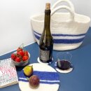 Tassenuntersetzer 4er Set blaue Streifen 9 cm