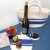 Tassenuntersetzer 4er Set blaue Streifen 9 cm