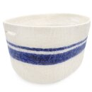 Filzkorb oval blaue Streifen groß 40 cm