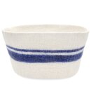 Filzkorb oval blaue Streifen groß 40 cm