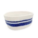 Filzkorb oval blaue Streifen klein 30 cm