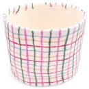 Colorful Checkered Basket - Tall Felted Container