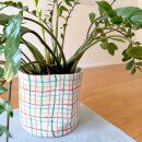 Colorful Checkered Basket - Tall Felted Container