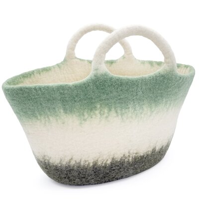 Green Gradient Series - Felted Bag with Handles